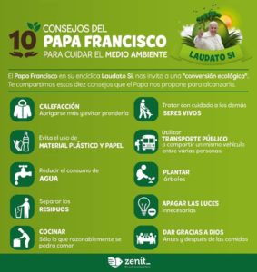 El Papa Francisco nos ofrece estos 10 consejos para cuidar el medio ambiente
